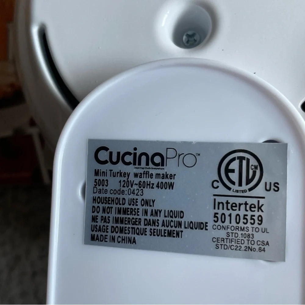 CucinaPro Mini Waffle Maker Thanksgiving Turkey-Shaped Holiday Party‎ NEW in Box